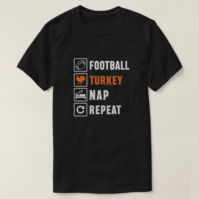 Fotbollen Turkiet Nap Repetera ynka Thanksgivingen T Shirt (Design framsida)