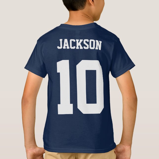 Fotbollens anpassade namn, nummer och Land T Shirt (Baksida)