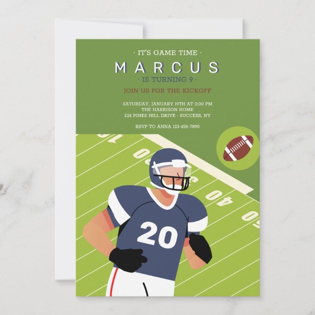 Fotbollens Födelsedagsfest Inbjudningar (Framsida)