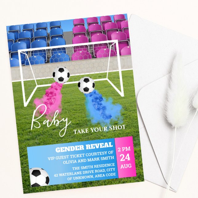 Fotbollens gender avslöjar partiinbjudan inbjudningar (Skapare uppladdad)
