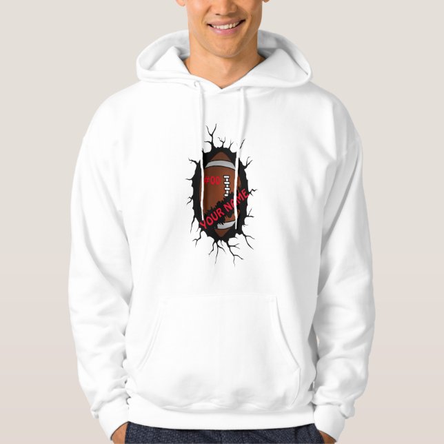 Fotbollens Logotyp, eget fotbollsnamn, fotbollsgåv Hoodie (Framsida)