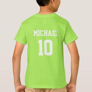 Fotbollens Personlig Namn och Grönt nummer T Shirt