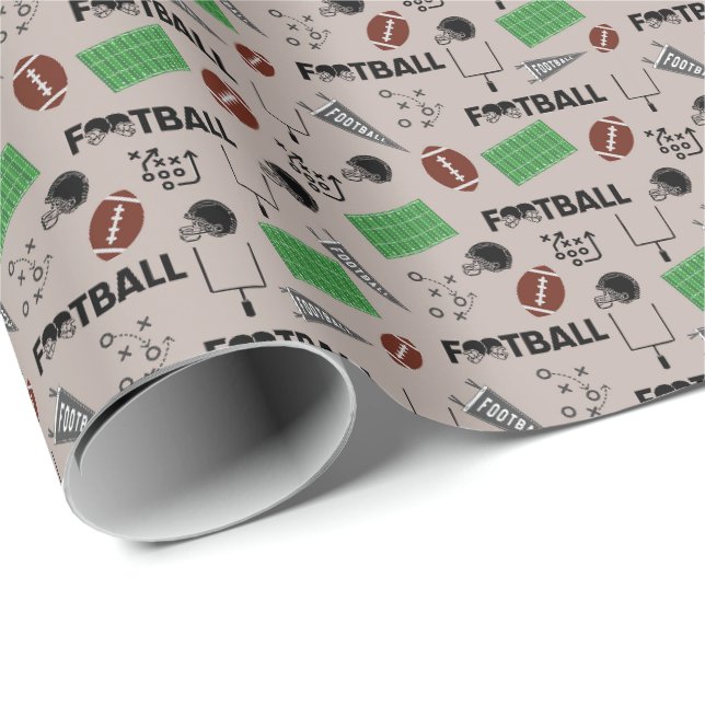 Fotbollens Roligt på Blek Brown Presentpapper (Rullad Hörn)