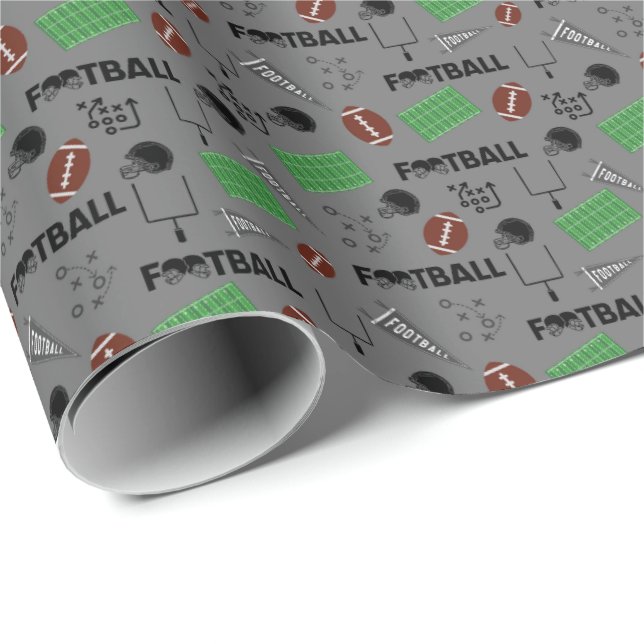 Fotbollens Roligt på Grått Presentpapper (Rullad Hörn)