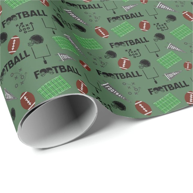 Fotbollens Roligt på Grönt Presentpapper (Rullad Hörn)