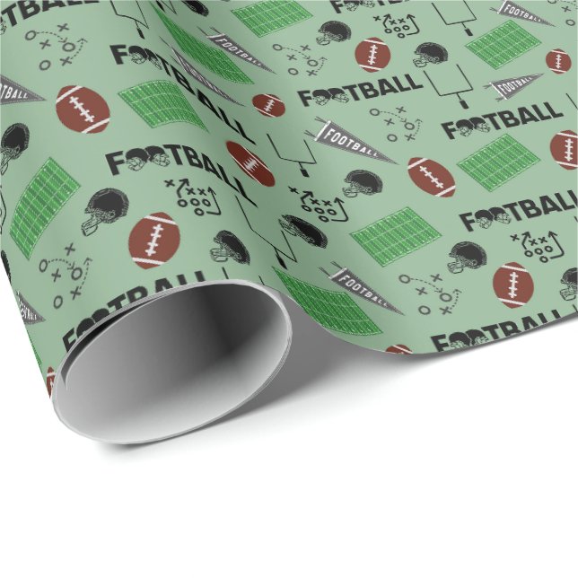 Fotbollens Roligt på Ljust grönt Presentpapper (Rullad Hörn)