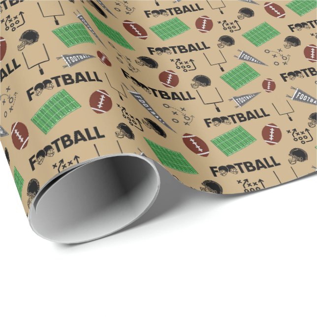 Fotbollens Roligt på Tan Presentpapper (Rullad Hörn)