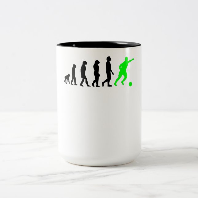 Fotbollevolution (grönt) Två-Tonad mugg (Center)