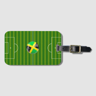Fotbollfält med Jamaica flaggaboll Bagagebricka