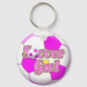 Fotbollflicka Keychain Nyckelring