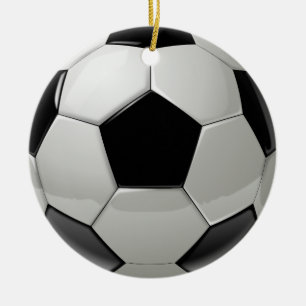 Fotbollfotbollboll Julgransprydnad Keramik
