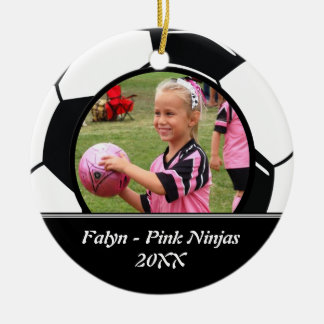 Fotbollfotoprydnad Julgransprydnad Keramik