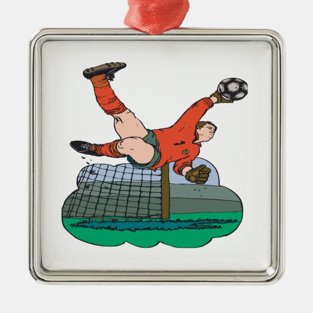 FotbollGoalie Julgransprydnad Metall (Framsidan)