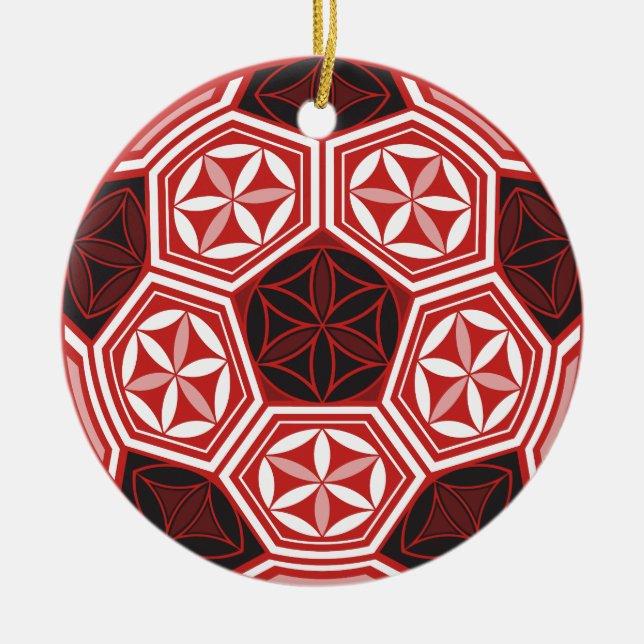 fotbollheliggeometri julgransprydnad keramik (Framsidan)