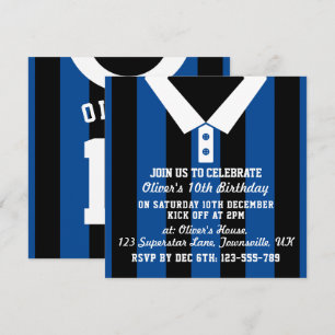 FotbollJersey inviterar det Themed partyet mallen, Inbjudningar