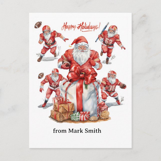 Fotbolljul med Tomtefar Helg Vykort (Framsida)