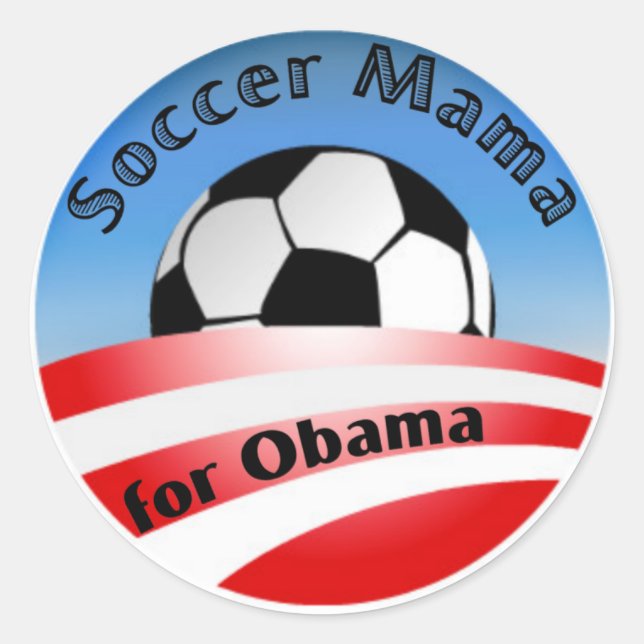 FotbollMamaforObama Runt Klistermärke (Framsida)