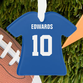 Fotbollmörk - blått- & vitJersey prydnad