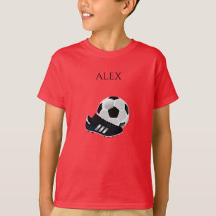 FOTBOLLpojke t-skjorta, personlignamn T Shirt