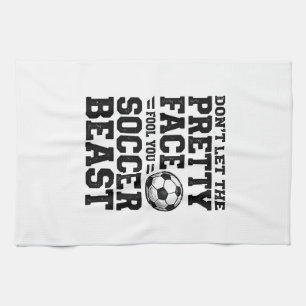 Fotbolls Beast Pretty Face Vintage Typography Tröj Kökshandduk