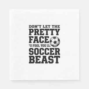 Fotbolls Beast Pretty Face Vintage Typography Tröj Pappersservett