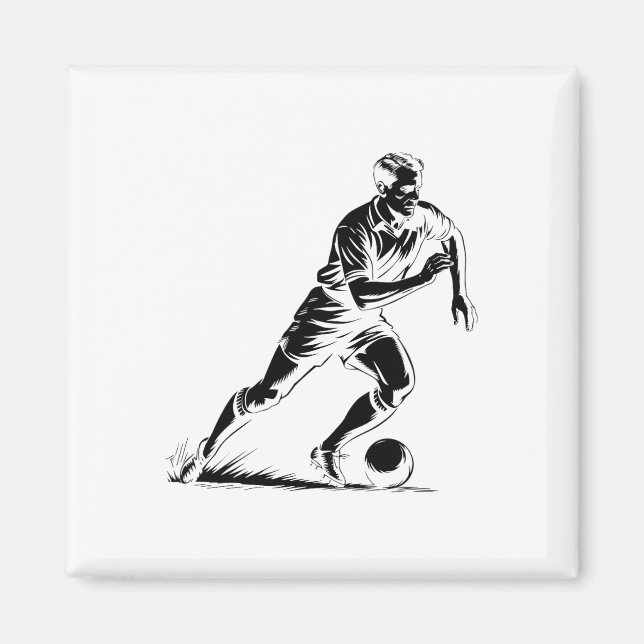 Fotbolls Boll I Rörelse Pixel Art Design _1  Magnet (Framsidan)
