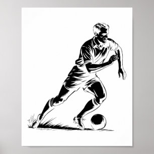 Fotbolls Boll I Rörelse Pixel Art Design _1  Poster