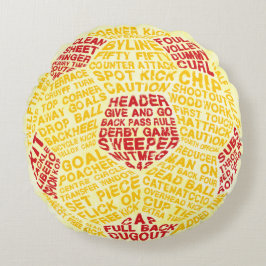 Fotbolls-Bolltypografi Calligram Round Pillow Rund Kudde