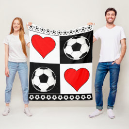 Fotbolls-boxar och hearts Cute Fleece Blanket för