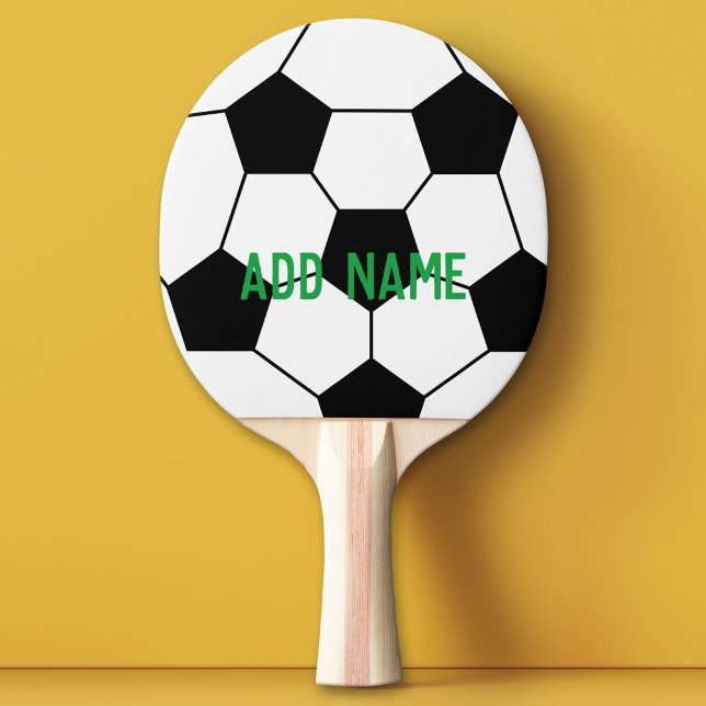 Fotbolls-buss - modig modern Teckning Pingisracket (Custom Ping Pong Paddle - Team or College Soccer)