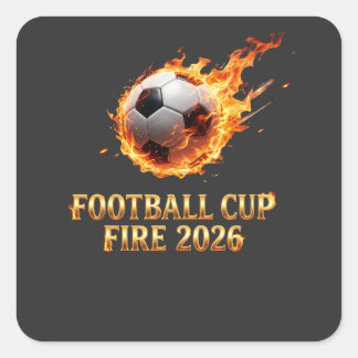 Fotbolls Cup Eld 2026 VM Fotboll Fyrkantigt Klistermärke