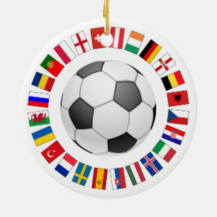 Fotbolls-EM 2016 Julgransprydnad Keramik
