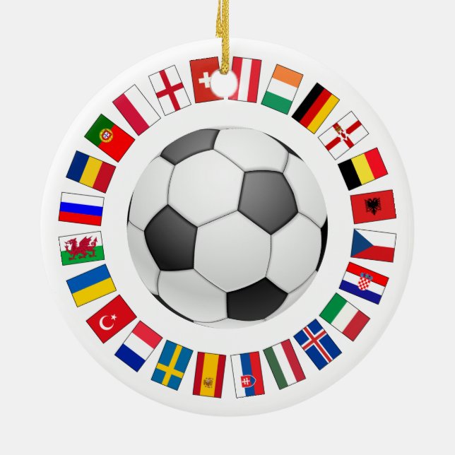 Fotbolls-EM 2016 Julgransprydnad Keramik (Baksidan)
