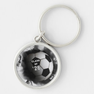 Fotbolls Examen 2023 Rund Silverfärgad Nyckelring