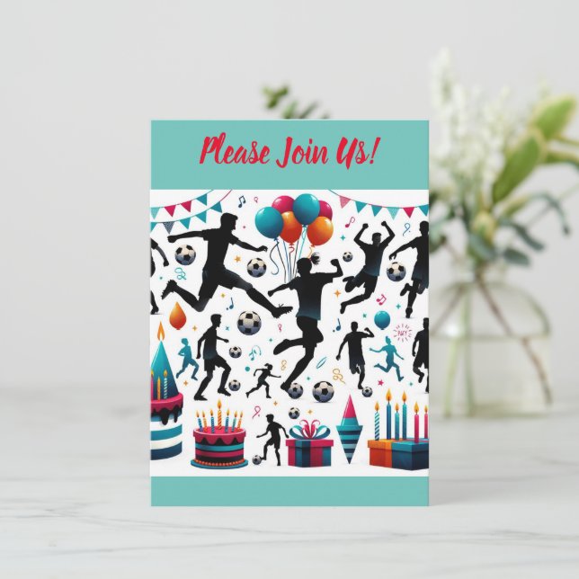 Fotbolls Firande: Kick-Off Ditt Party med Kul! Inbjudningar (Stående Fram)