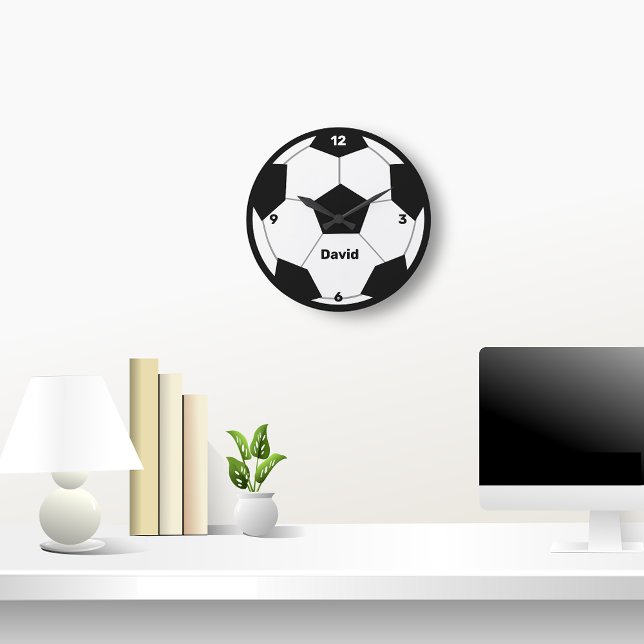 Fotbolls-Fläkt-lås för akrylvägg Stor Klocka (Personalized Soccer Clock)