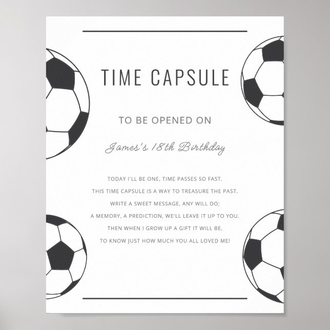 Fotbolls Födelsedags Tidskapsel Minnessaker Poster (Framsidan)