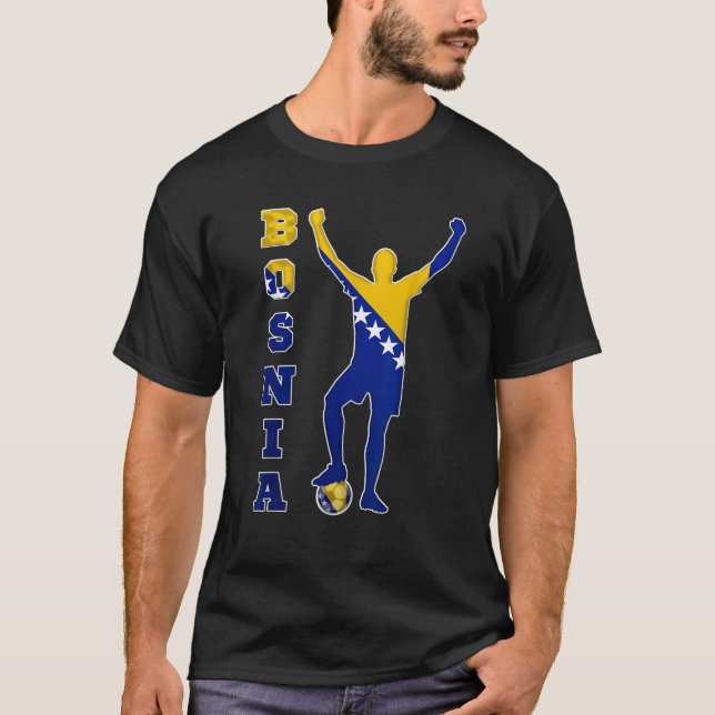 Fotbolls-fotbollslag i Bosnien - fotboll T Shirt (Framsida)