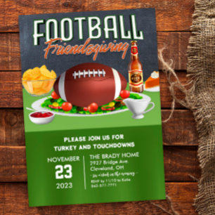 Fotbolls Friendsgiving Middagsinbjudan Inbjudningar