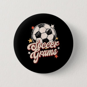 Fotbolls Grams Groovy Retro Fotbollsspelare Älskar Knapp