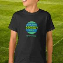 Fotbolls grönt blått T-Shirt