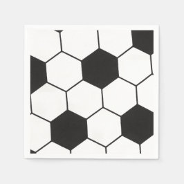 Fotbolls-inspirerad geometrisk mönstertryck pappersservett