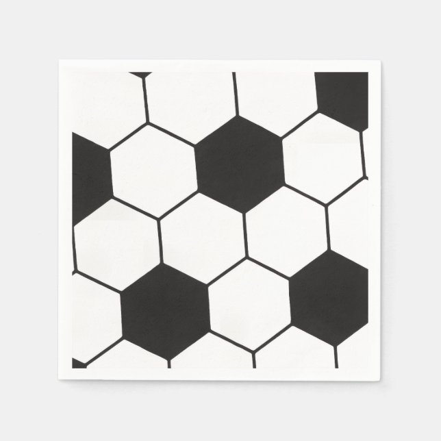 Fotbolls-inspirerad geometrisk mönstertryck  pappersservett (Framsidan)