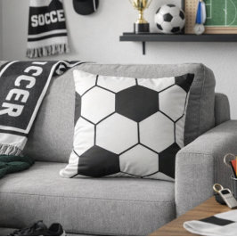 Fotbolls-inspirerad mönster geometrisk tryck kudde