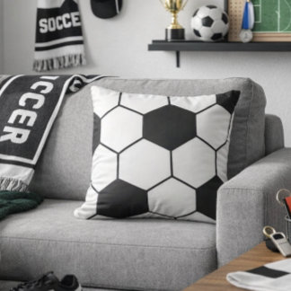 Fotbolls-inspirerad mönster geometrisk tryck kudde