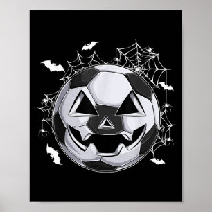 Fotbolls Jack O Lantern Pumpa Ansikte Halloween Ko Poster