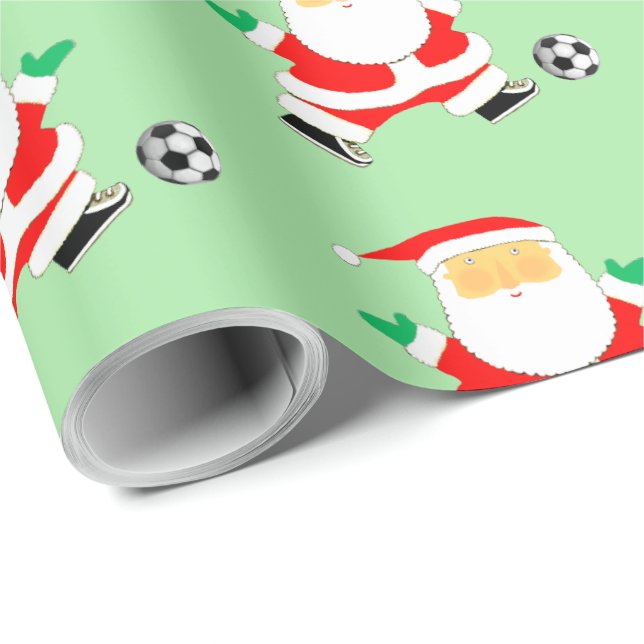 Fotbolls julklappspapper presentpapper (Rullad Hörn)
