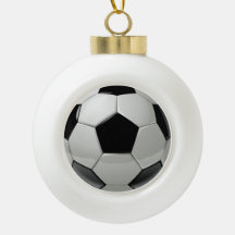Fotbolls Keramisk Julgransprydnad