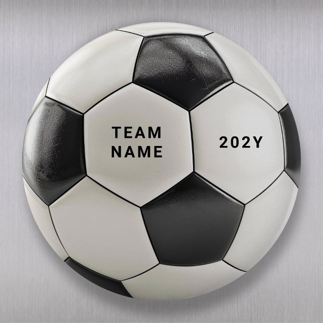 Fotbolls Magnet | Personligt Lag Namn År (Soccer ball design, perfect for football fans, team celebrations, birthdays & sports-themed parties!)