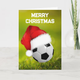 Fotbolls- och Jultomten-Anpassningsbarnas julkort Kort